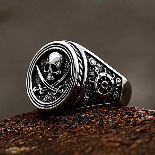 Gotischer piratenschädelring - gotischer,