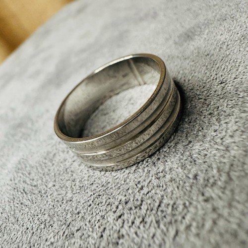 Ring edelstahl silber rillen - ring,