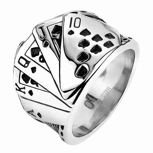 Herren biker rocker ring poker - ring,