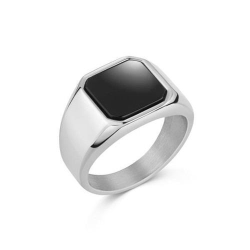 Herren ring silber onyx - herren,