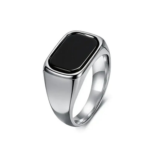 Edelstahl herren ring silber - edelstahl,