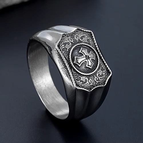 Templer kreuz ring edelstahl - templer,
