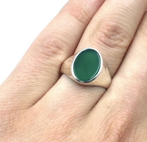 925 silber ring grüner - 925, onyx