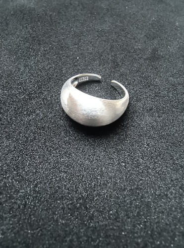 Versilberter offener ring - versilberter, matt