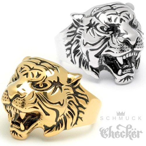 Tiger ring edelstahl - ring, silber