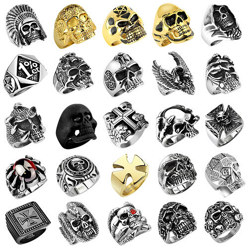 Totenkopf biker ring edelstahl - ring,