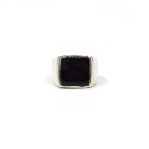 925 silber ring schwarzer onyx - silber,