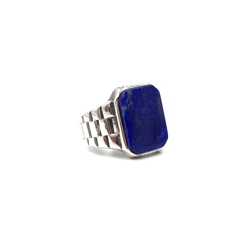925 silber band ring - 925, blauer