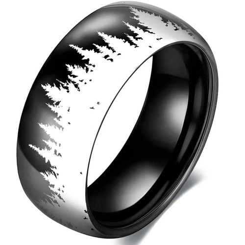 Herrenring schwarz edelstahl - schwarz,